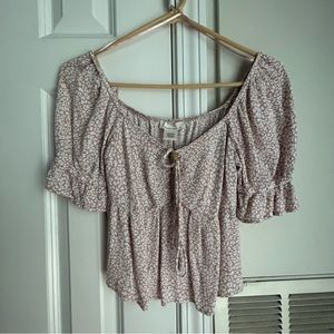 Cottagecore style Pink floral shirt